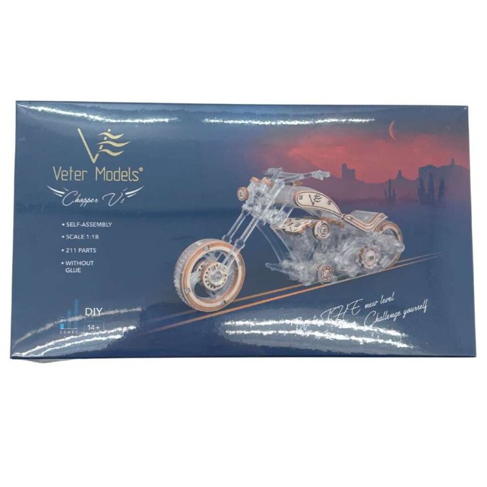 Veter Models DIY Chopper V1 Motorcycle Building Set / 211 Parts